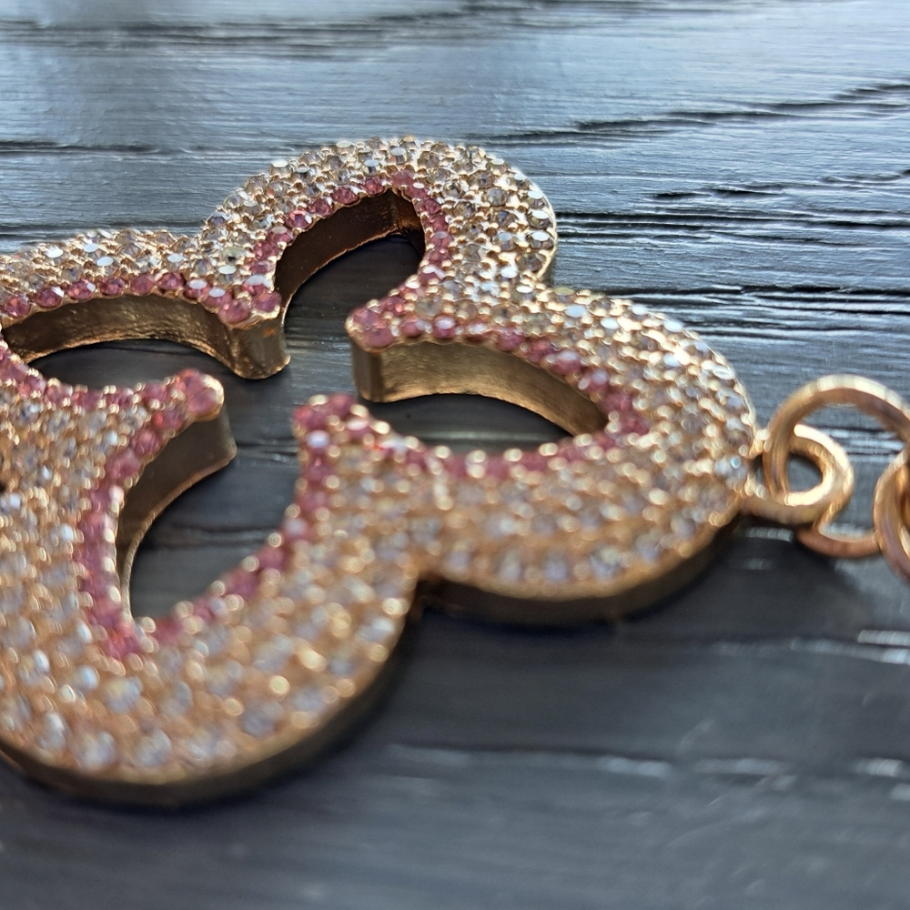 L.Vuitton Style Key Ring- Purse Charm, Pink, New - Picture 3 of 5